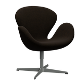 3320 Svanen loungestol, stel i silver grey af Arne Jacobsen - Hallingdal - 370 Black/Brown - Jacobsen Plus