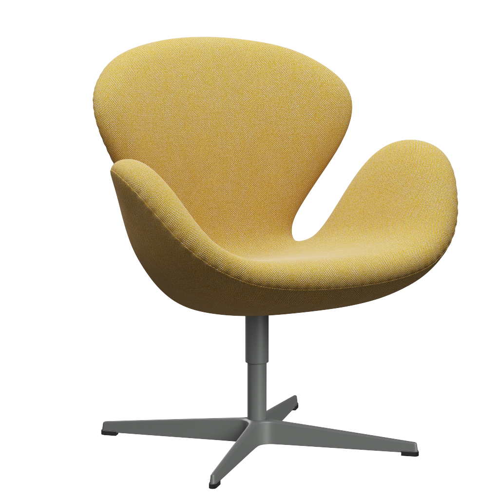 3320 Svanen loungestol, stel i silver grey af Arne Jacobsen - Hallingdal - 407 Yellow/White - Jacobsen Plus