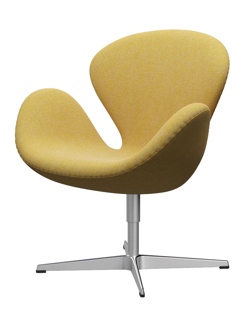 3320 Svanen i stof (prisgruppe 2) af Arne Jacobsen - 407 Gul/Hvid / Hallingdal - Jacobsen Plus