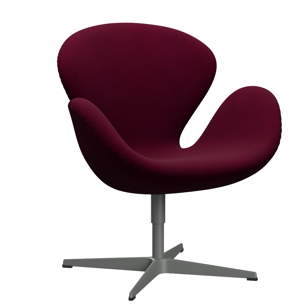 3320 Svanen loungestol, stel i silver grey af Arne Jacobsen - Hallingdal - 563 Dark Rose - Jacobsen Plus