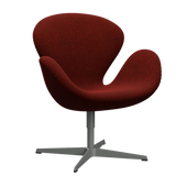 3320 Svanen loungestol, stel i silver grey af Arne Jacobsen - Hallingdal - 596 Red/Black - Jacobsen Plus
