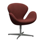 3320 Svanen loungestol, stel i silver grey af Arne Jacobsen - Hallingdal - 660 Red/Green - Jacobsen Plus