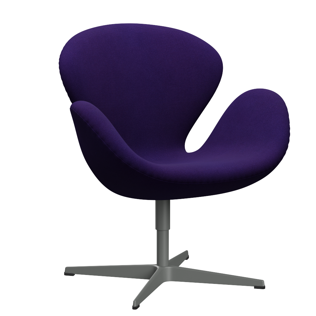 3320 Svanen loungestol, stel i silver grey af Arne Jacobsen - Hallingdal - 702 Purple - Jacobsen Plus