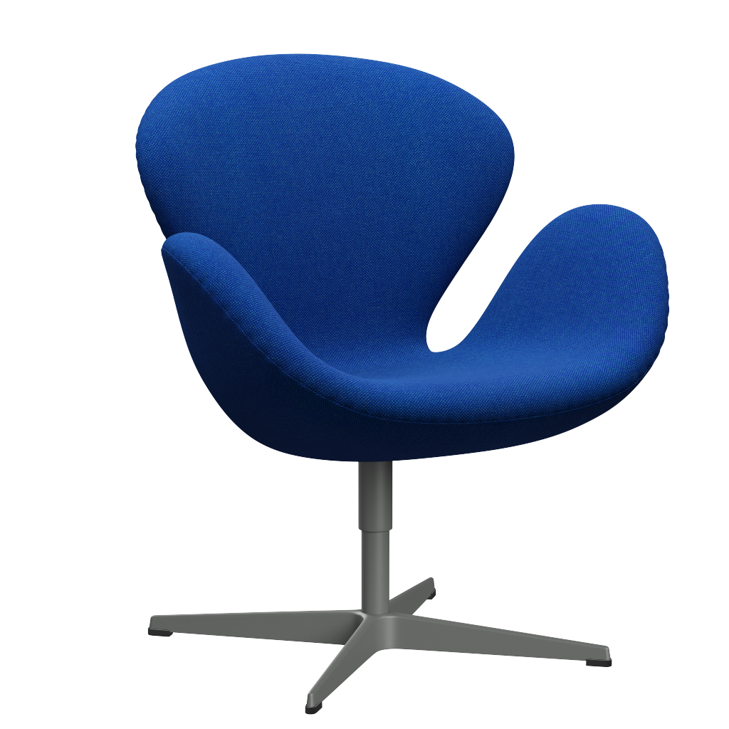3320 Svanen loungestol, stel i silver grey af Arne Jacobsen - Hallingdal - 733 Coral Blue - Jacobsen Plus