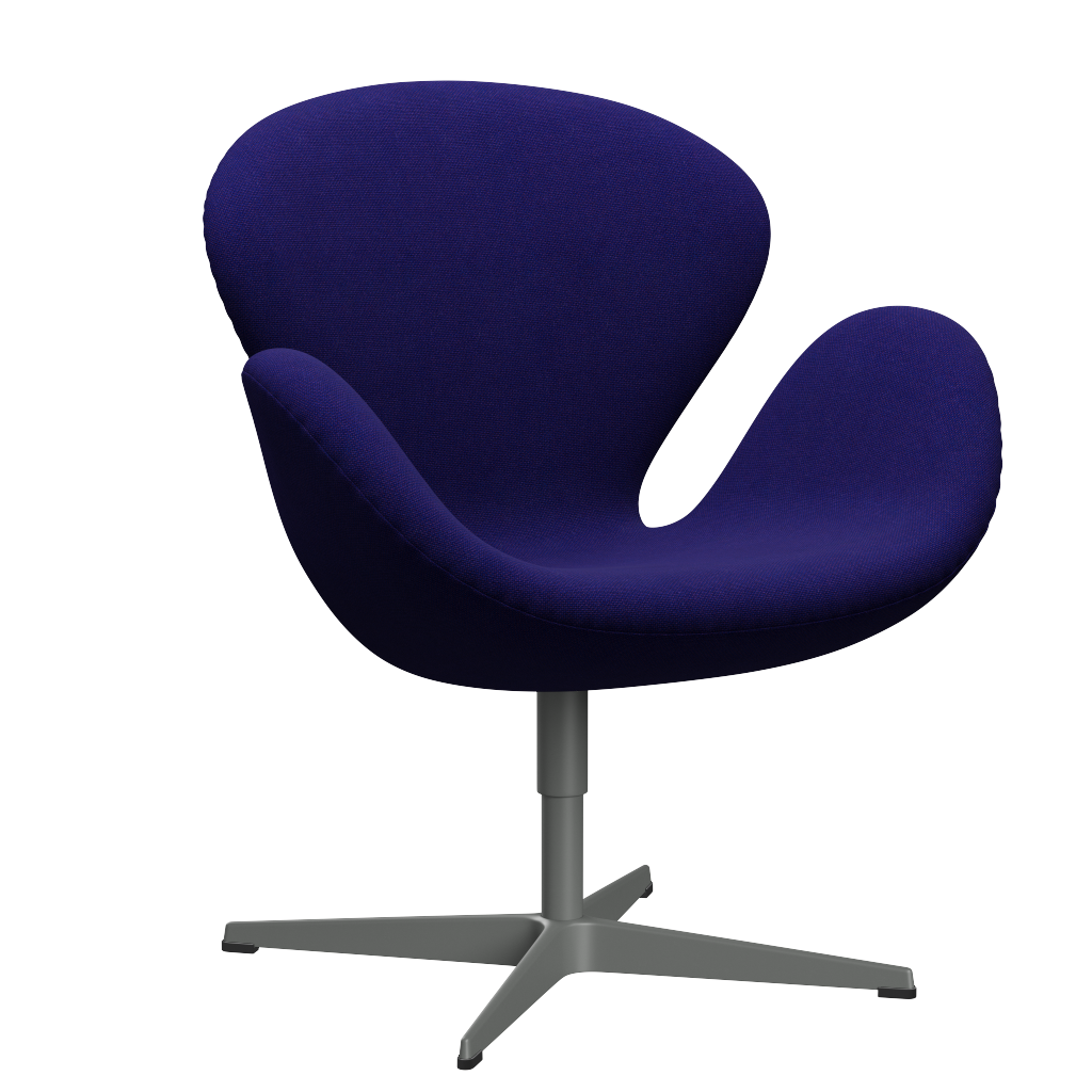 3320 Svanen loungestol, stel i silver grey af Arne Jacobsen - Hallingdal - 763 Dark Purple - Jacobsen Plus