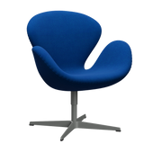3320 Svanen loungestol, stel i silver grey af Arne Jacobsen - Hallingdal - 810 Blue/Light Turquise - Jacobsen Plus