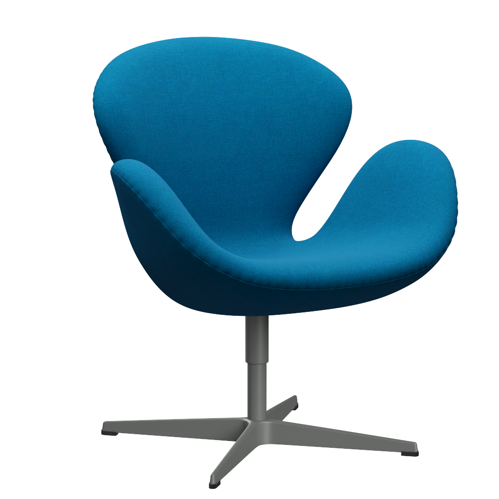 3320 Svanen loungestol, stel i silver grey af Arne Jacobsen - Hallingdal - 850 Turqoise - Jacobsen Plus