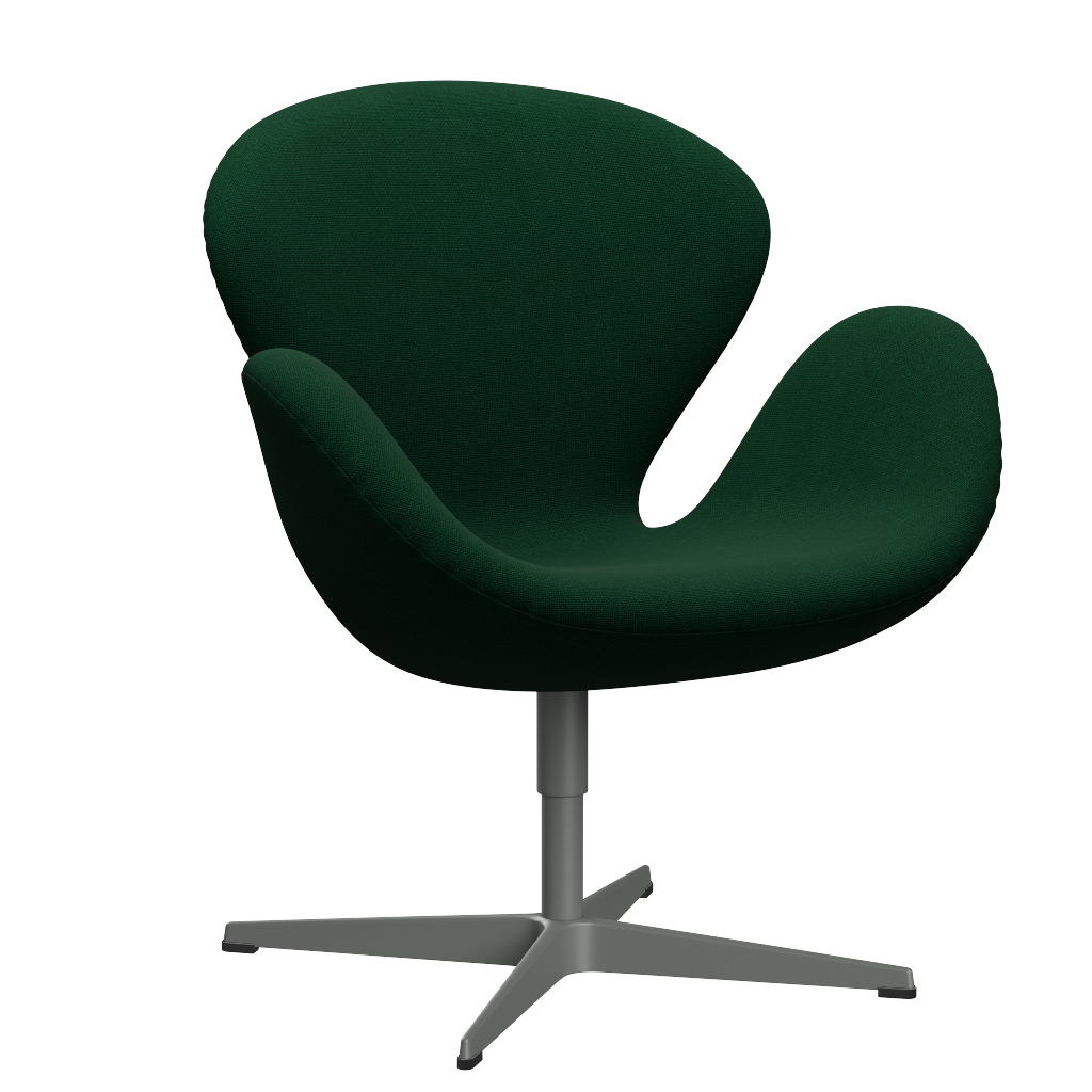 3320 Svanen loungestol, stel i silver grey af Arne Jacobsen - Hallingdal - 944 Glass Green - Jacobsen Plus