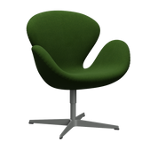 3320 Svanen loungestol, stel i silver grey af Arne Jacobsen - Hallingdal - 960 Grass Green - Jacobsen Plus