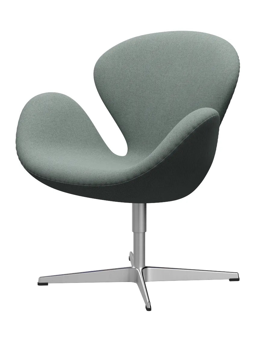 3320 Svanen i stof (prisgruppe 2) af Arne Jacobsen - 868 light aqua/natural / Re-wool - Jacobsen Plus