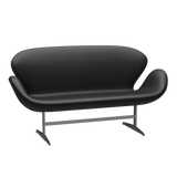 3321 Svanesofa af Arne Jacobsen - Aura læder - Black - Jacobsen Plus