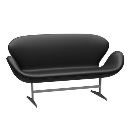3321 Svanesofa af Arne Jacobsen - Aura læder - Black Brown - Jacobsen Plus