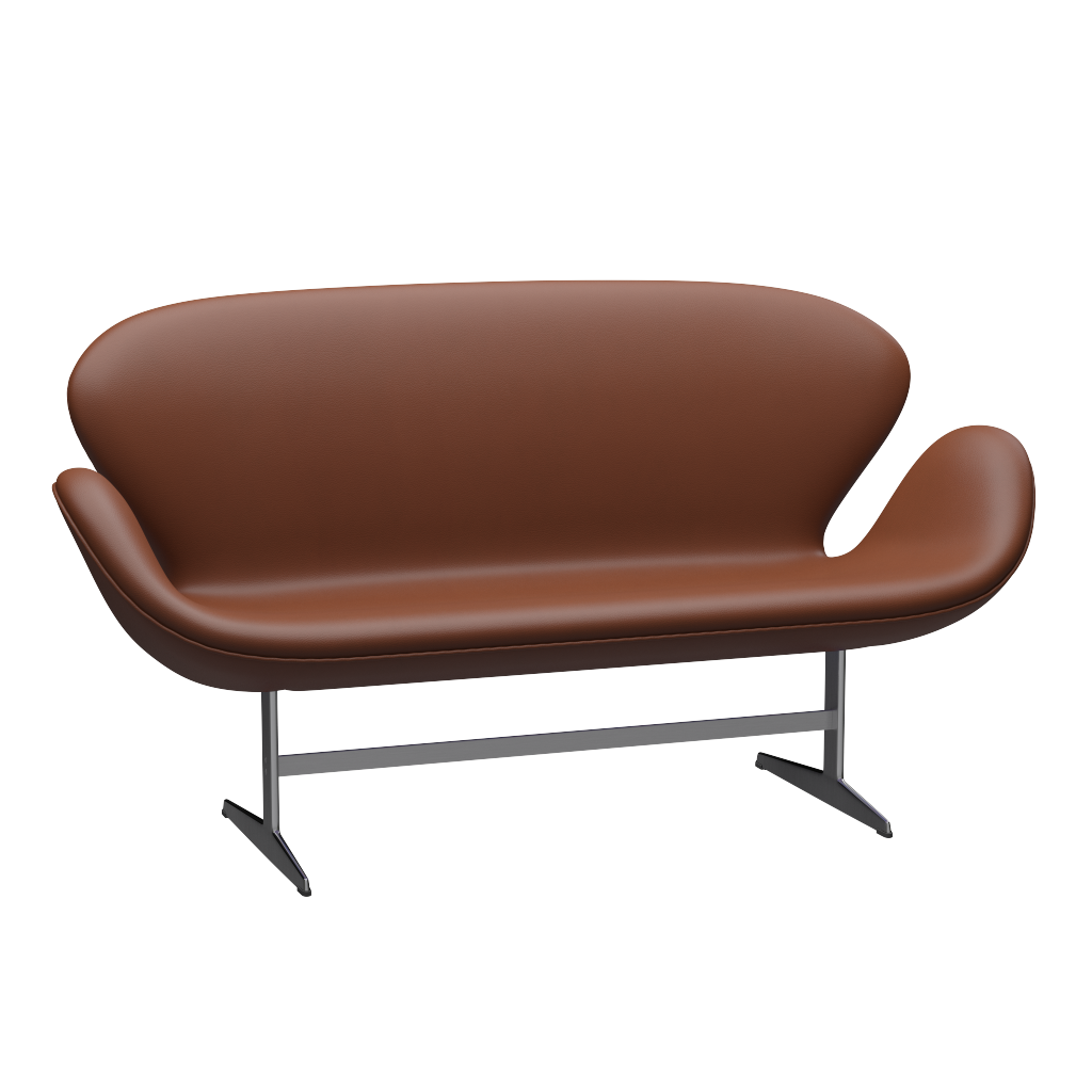 3321 Svanesofa af Arne Jacobsen - Aura læder - Cognac - Jacobsen Plus