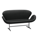 3321 Svanesofa af Arne Jacobsen - Grace læder - Black - Jacobsen Plus