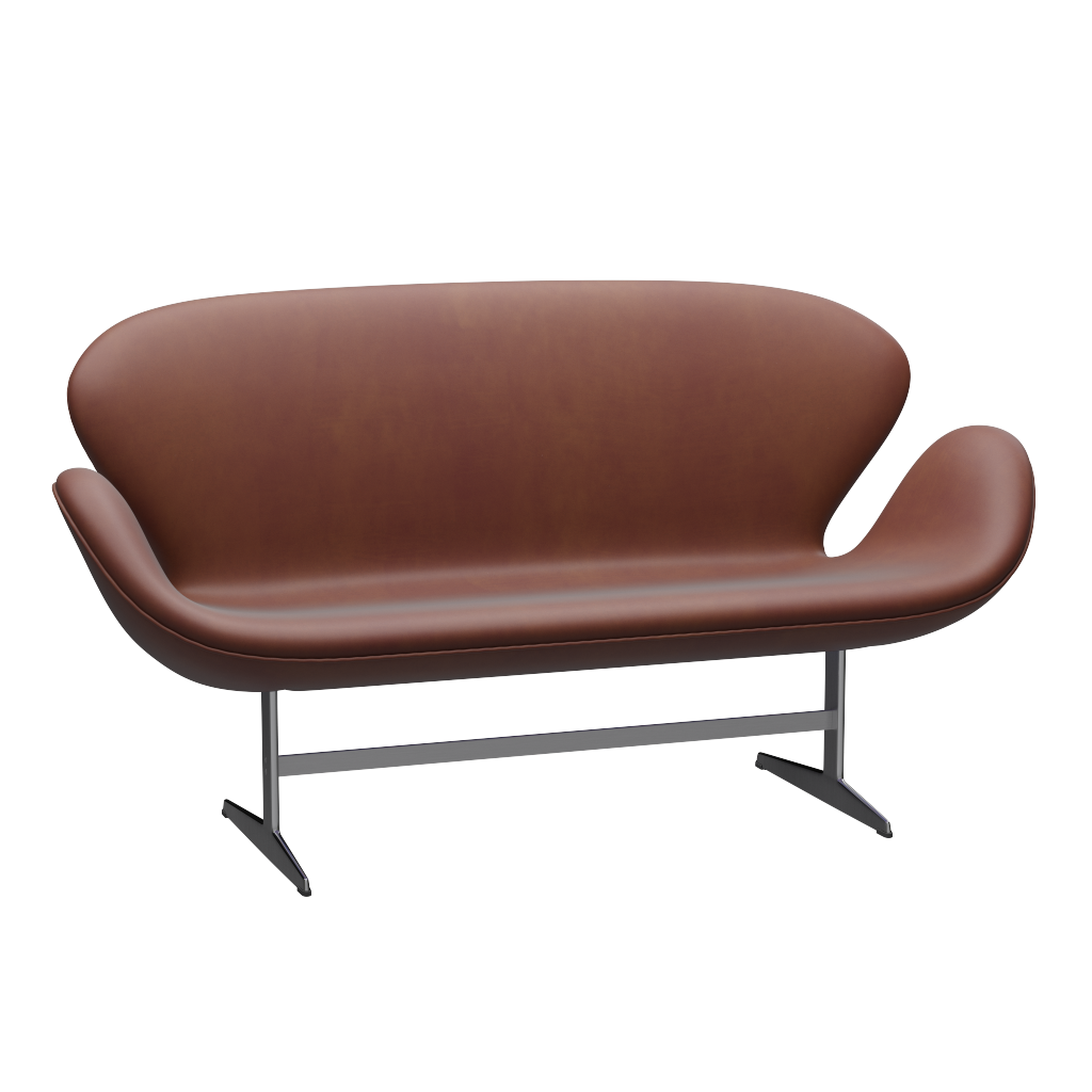 3321 Svanesofa af Arne Jacobsen - Grace læder - Chestnut - Jacobsen Plus