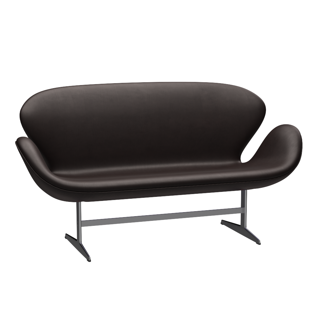 3321 Svanesofa af Arne Jacobsen - Grace læder - Dark Brown - Jacobsen Plus