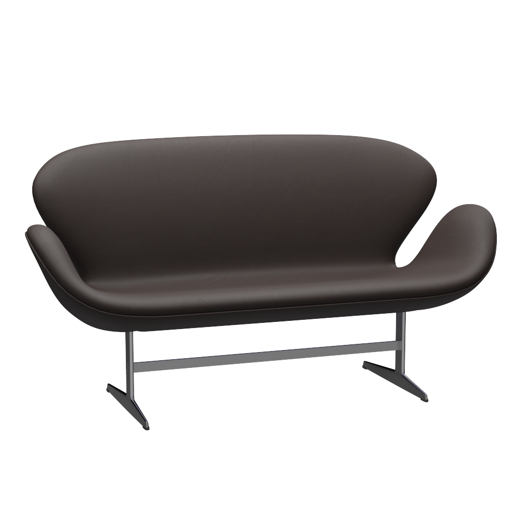 3321 Svanesofa af Arne Jacobsen - Haze læder - Dark Brown - Jacobsen Plus