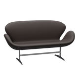 3321 Svanesofa af Arne Jacobsen - Haze læder - Dark Brown - Jacobsen Plus