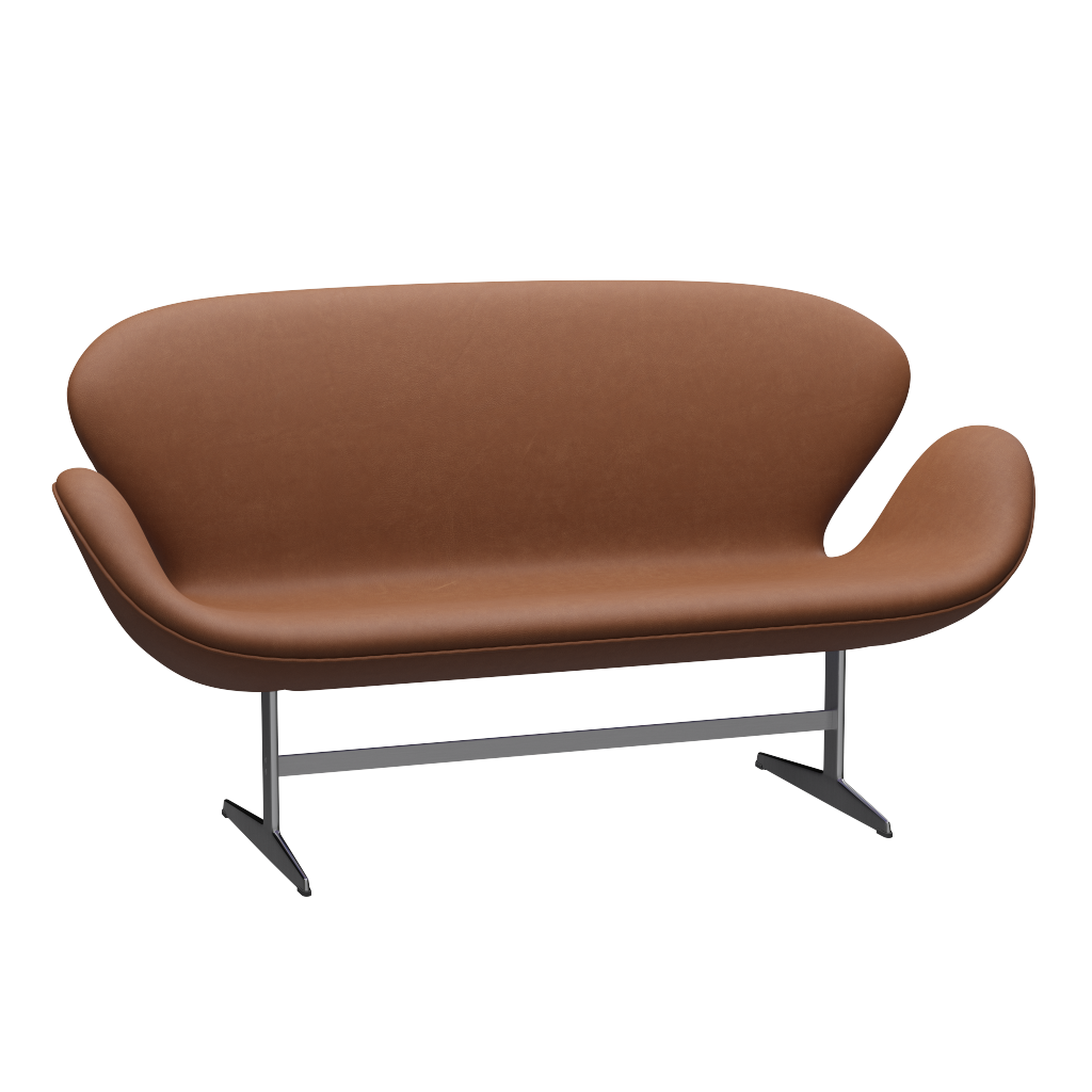 3321 Svanesofa af Arne Jacobsen - Haze læder - Walnut - Jacobsen Plus