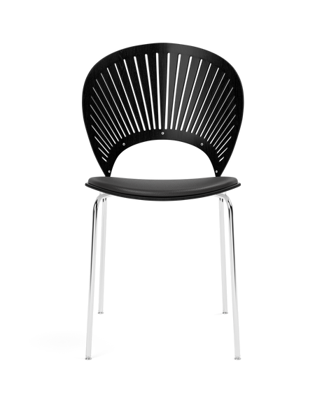 Trinidad stol m. sort læder på sæde fra Fredericia Furniture - 4 - Jacobsen Plus