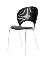 Trinidad stol m. sort læder på sæde fra Fredericia Furniture - 1 - Jacobsen Plus