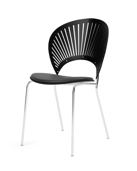 Trinidad stol m. sort læder på sæde fra Fredericia Furniture - 1 - Jacobsen Plus