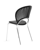 Trinidad stol m. sort læder på sæde fra Fredericia Furniture - 3 - Jacobsen Plus