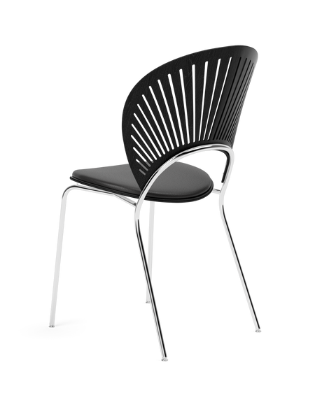 Trinidad stol m. sort læder på sæde fra Fredericia Furniture - 3 - Jacobsen Plus