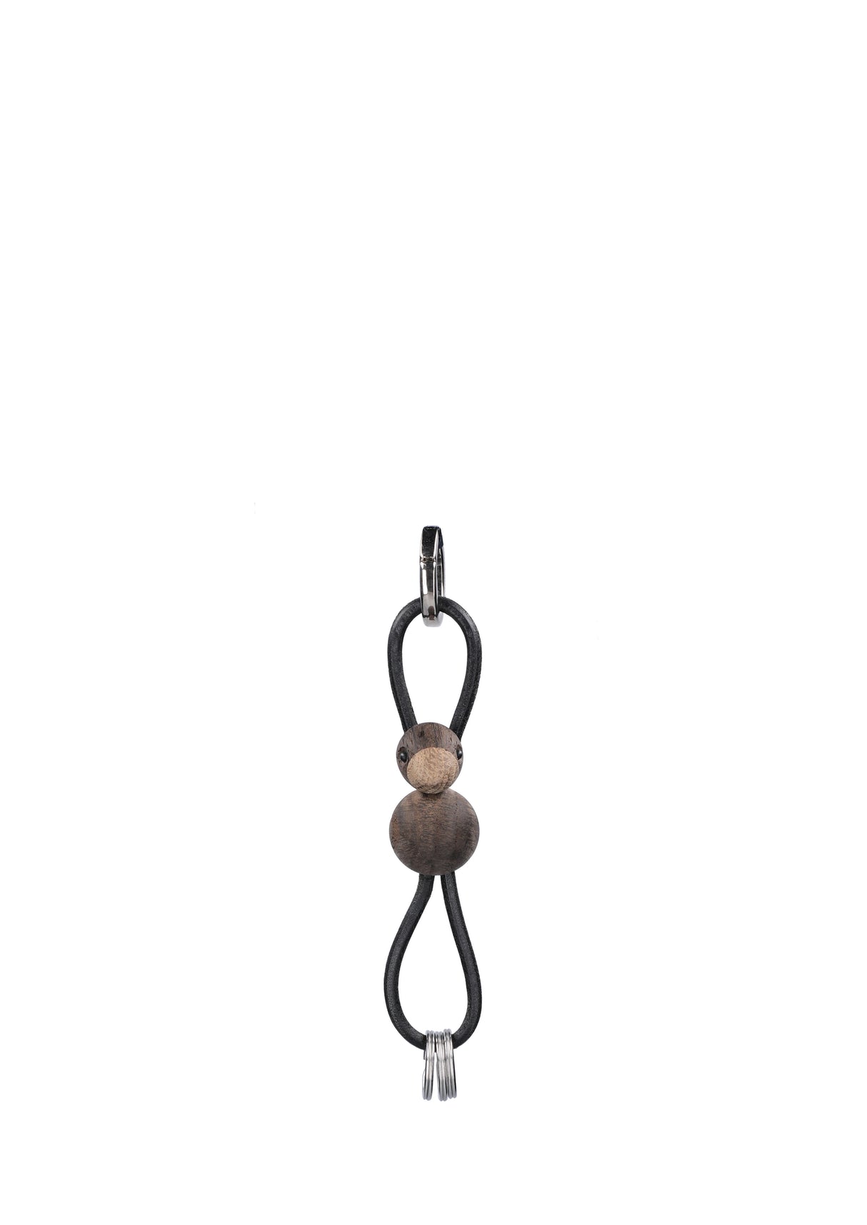 Ikonisk nøglering fra Kay Bojsen - Fugl sølvtonet metal nøglering og sort læder - Jacobsen Plus