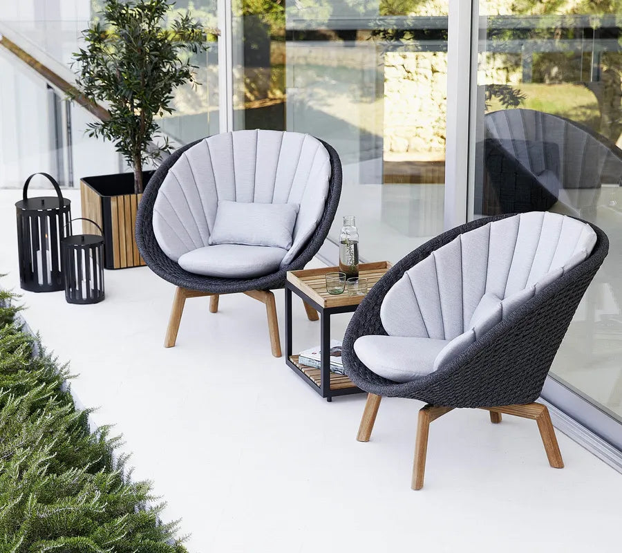 Peacock Loungestol, Soft Rope m/ben i teak fra Cane-line - 5 - Jacobsen Plus
