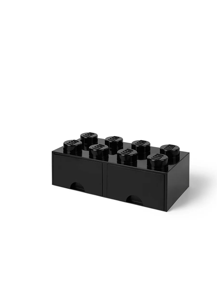LEGO kasse 2x4 med 2 skuffer, sort fra Room Copenhagen