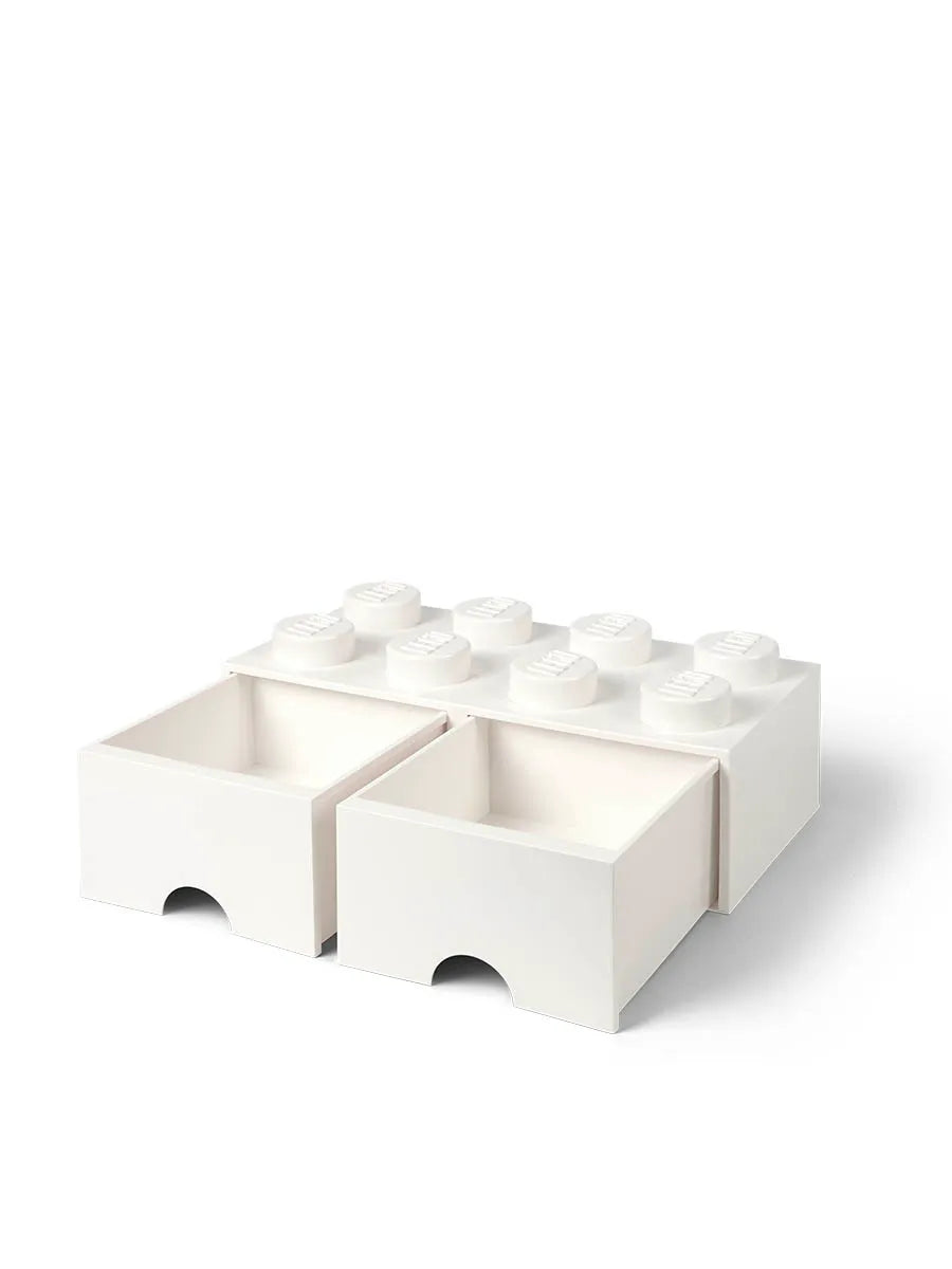 LEGO kasse 2x4 med 2 skuffer, hvid fra Room Copenhagen