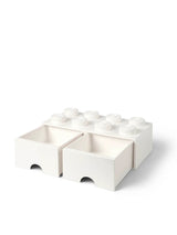LEGO kasse 2x4 med 2 skuffer, hvid fra Room Copenhagen - 3 - Jacobsen Plus
