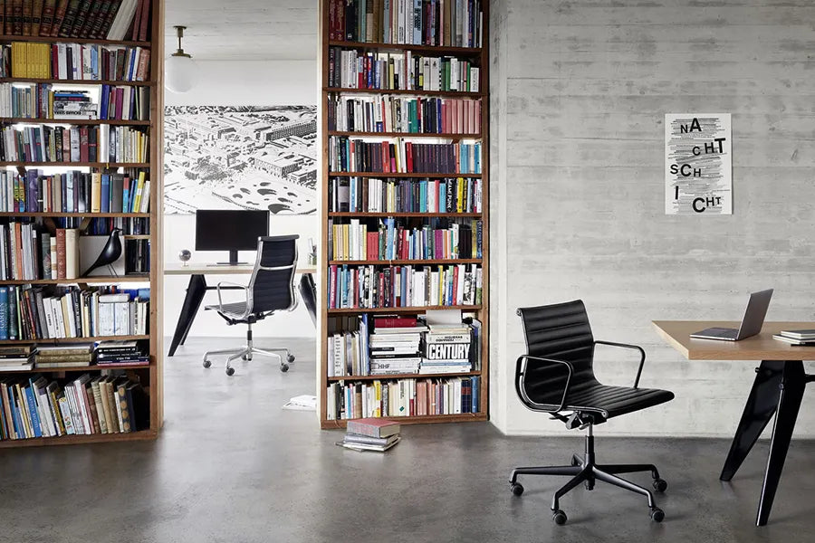 Aluminium Chair EA 117 Kontorstol, sort læder fra Vitra - 7 - Jacobsen Plus