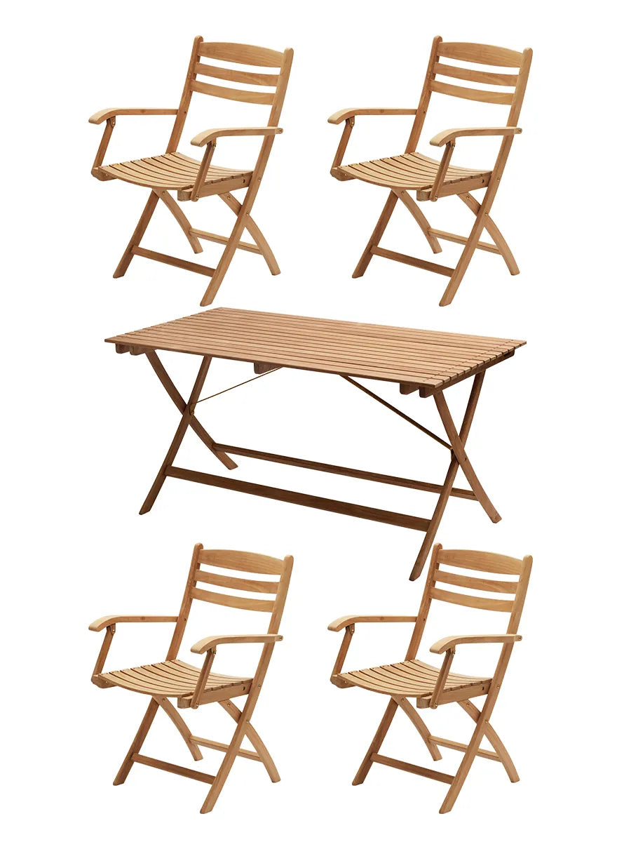 Skagerak Selandia Sæt, 4 armstole og bord 147 fra Fritz Hansen