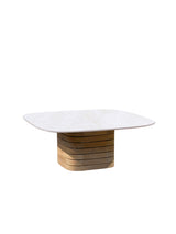 Mellow udendørs sofabord, kvadratisk, small fra Cane-line - Travertine look - Jacobsen Plus