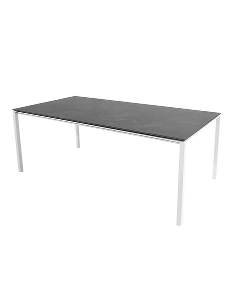 Pure Bord, 200x100 cm fra Cane-line - White / Fossil Black - Jacobsen Plus