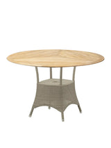 Lansing Havebord, lille fra Cane-line - Taupe / Inkl. bordplade i teak - Jacobsen Plus