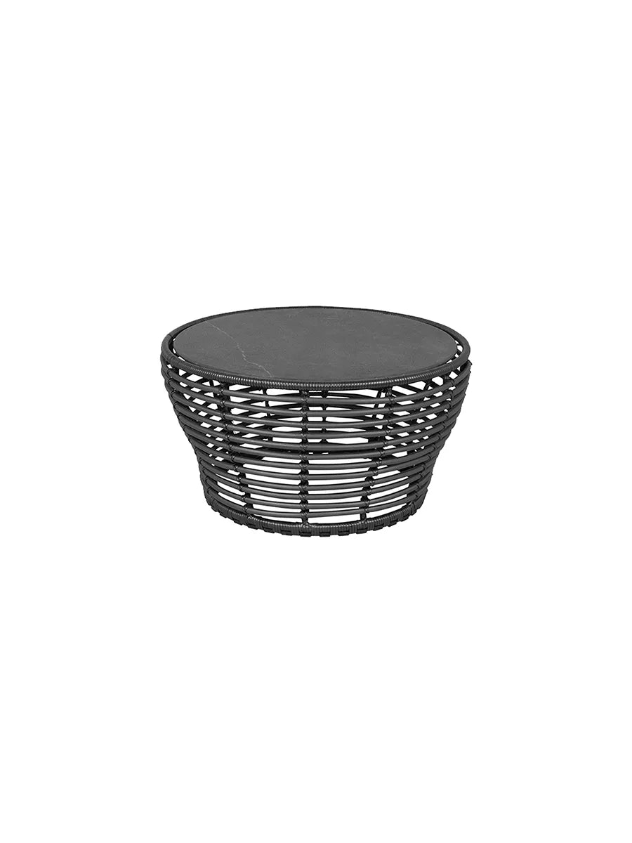 Basket Sofabord fra Cane-line - Medium - H40 x Ø75 cm / Graphite-Fossil Black - Jacobsen Plus