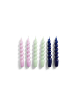 Spiral lys, 6 stk fra Hay - Lilac, mint, midnight blue - Jacobsen Plus