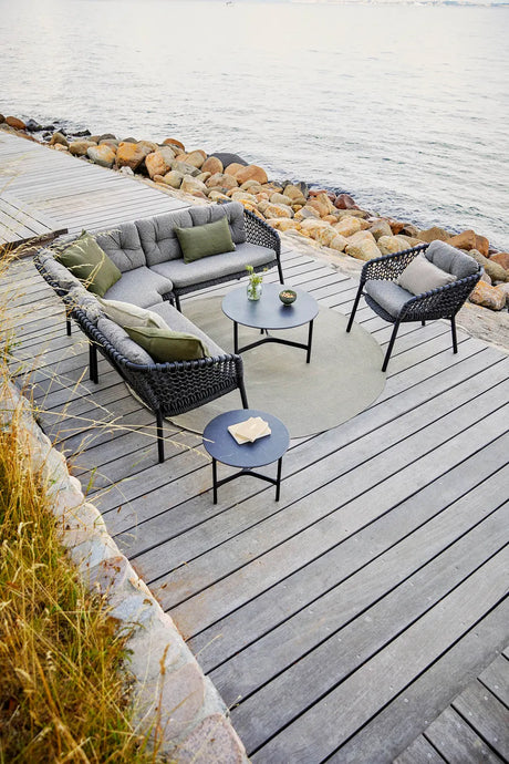 Ocean Enkeltmodul, soft rope fra Cane-line - Dark grey / Ingen hynde - Jacobsen Plus