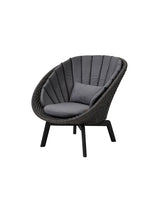 Peacock Loungestol, Soft Rope m/ben i alu fra Cane-line - Inkl. hynde i Grey - Jacobsen Plus