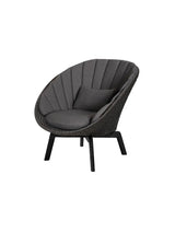 Peacock Loungestol, Soft Rope m/ben i alu fra Cane-line - Inkl. hynde i dark grey - Jacobsen Plus