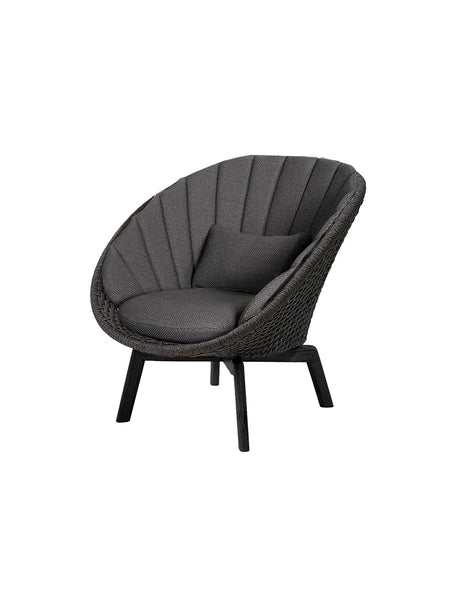 Peacock Loungestol, Soft Rope m/ben i alu fra Cane-line - Inkl. hynde i dark grey - Jacobsen Plus