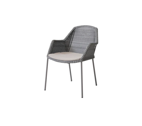 Breeze stol, stabelbar inkl. hynde fra Cane-line - Light grey / Sand - Cane-line Natté - Jacobsen Plus