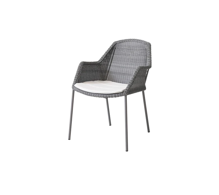 Breeze stol, stabelbar inkl. hynde fra Cane-line - Light grey / White - Cane-line Natté - Jacobsen Plus