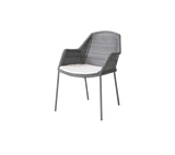 Breeze stol, stabelbar inkl. hynde fra Cane-line - Light grey / White - Cane-line Natté - Jacobsen Plus