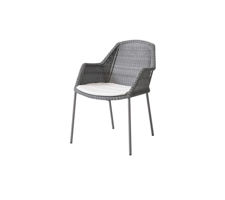 Breeze stol, stabelbar inkl. hynde fra Cane-line - Light grey / White - Cane-line Natté - Jacobsen Plus