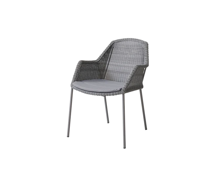 Breeze stol, stabelbar inkl. hynde fra Cane-line - Light grey / Grey - Cane-line Natté - Jacobsen Plus