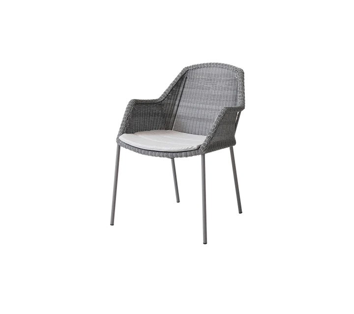 Breeze stol, stabelbar inkl. hynde fra Cane-line - Light grey / Light grey - Cane-line Natté - Jacobsen Plus